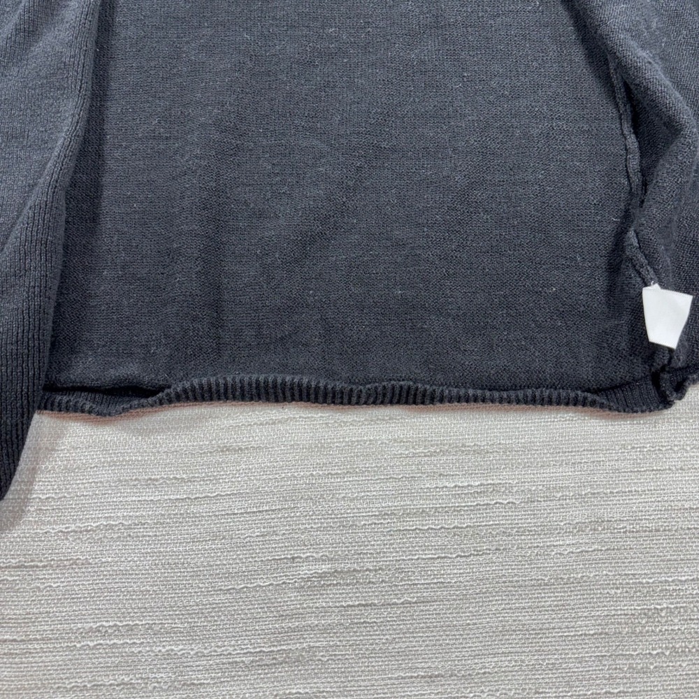 Talbots Petites Black Linen Blend Knit Open Front Cardigan‎ Sweater S - Picture 7 of 8
